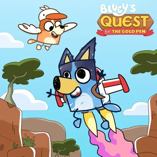 Illustration de Bluey's Quest For The Gold Pen